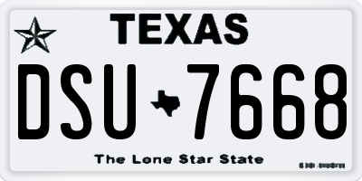 TX license plate DSU7668