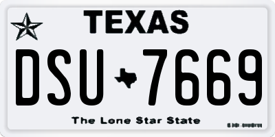 TX license plate DSU7669