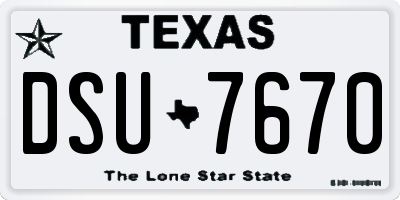 TX license plate DSU7670