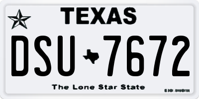 TX license plate DSU7672