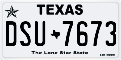 TX license plate DSU7673
