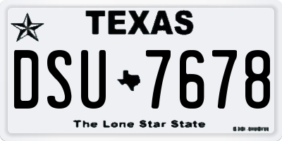 TX license plate DSU7678