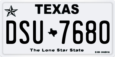 TX license plate DSU7680