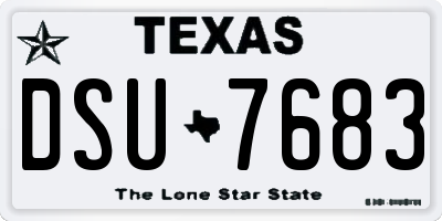 TX license plate DSU7683