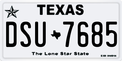 TX license plate DSU7685