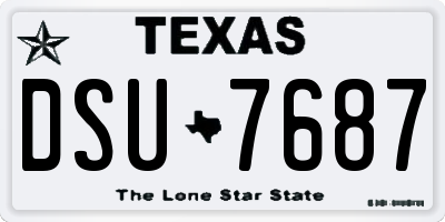 TX license plate DSU7687