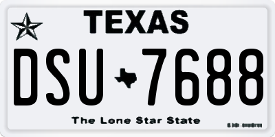 TX license plate DSU7688
