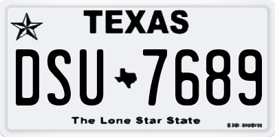 TX license plate DSU7689