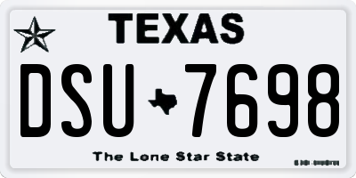 TX license plate DSU7698