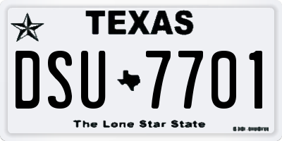 TX license plate DSU7701