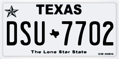 TX license plate DSU7702