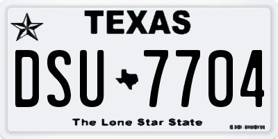TX license plate DSU7704