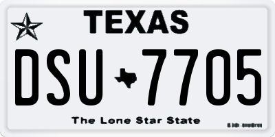 TX license plate DSU7705