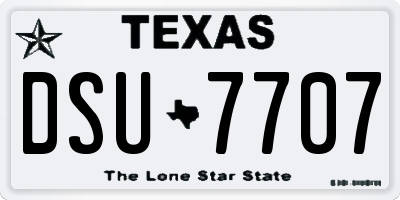 TX license plate DSU7707