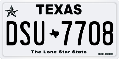 TX license plate DSU7708