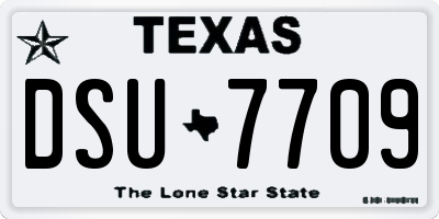 TX license plate DSU7709