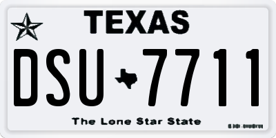TX license plate DSU7711