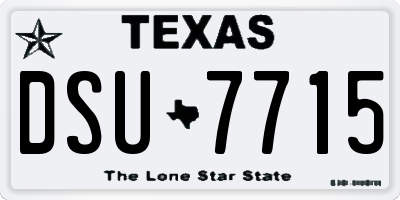 TX license plate DSU7715
