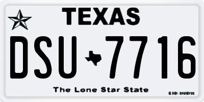 TX license plate DSU7716