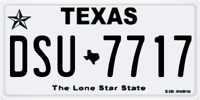 TX license plate DSU7717