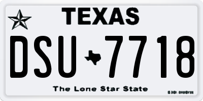 TX license plate DSU7718