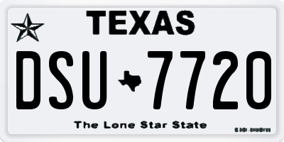 TX license plate DSU7720
