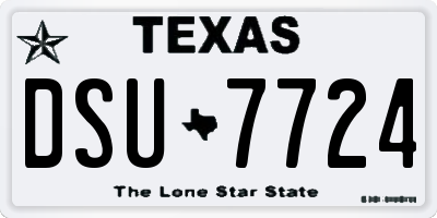 TX license plate DSU7724