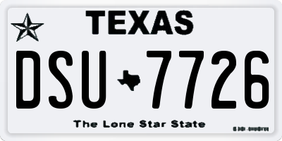 TX license plate DSU7726