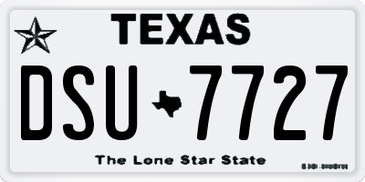TX license plate DSU7727
