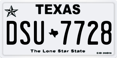 TX license plate DSU7728