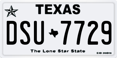 TX license plate DSU7729