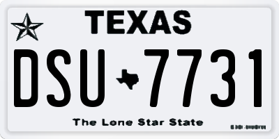 TX license plate DSU7731
