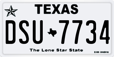 TX license plate DSU7734