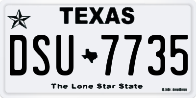 TX license plate DSU7735
