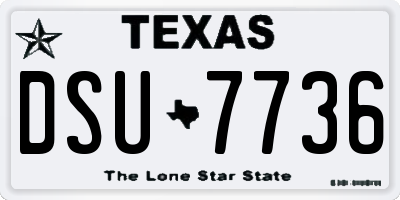 TX license plate DSU7736