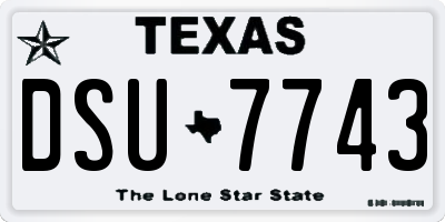 TX license plate DSU7743
