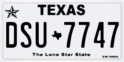 TX license plate DSU7747