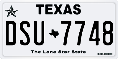 TX license plate DSU7748