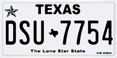 TX license plate DSU7754