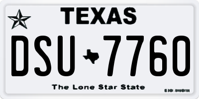 TX license plate DSU7760