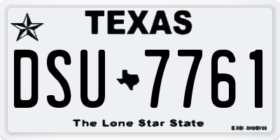 TX license plate DSU7761