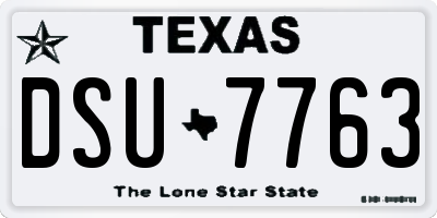TX license plate DSU7763