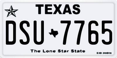 TX license plate DSU7765