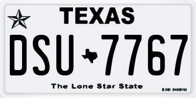 TX license plate DSU7767