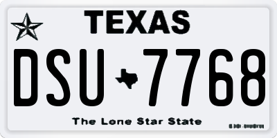 TX license plate DSU7768