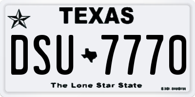 TX license plate DSU7770