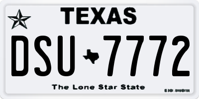 TX license plate DSU7772
