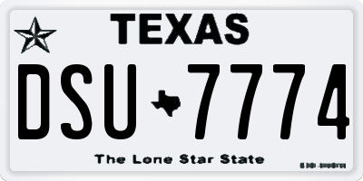 TX license plate DSU7774