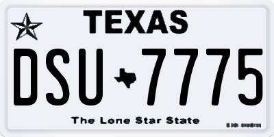 TX license plate DSU7775