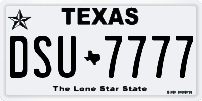 TX license plate DSU7777